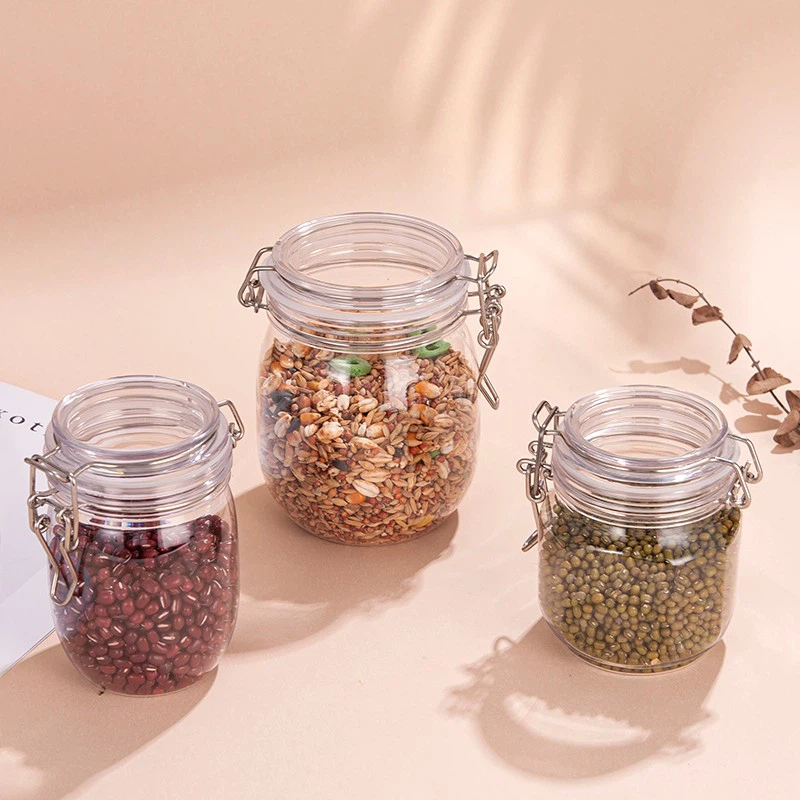 Plastic Jars With Clamp Lid